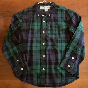 Old Navy Men's Casual Plaid Shirt - Navy and Green